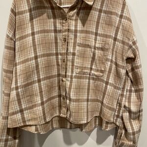 Plaid Button-Up Shirt